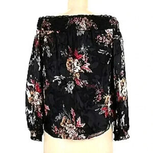 White House Black Market Floral Silk off the shoulder top -  size XS like new